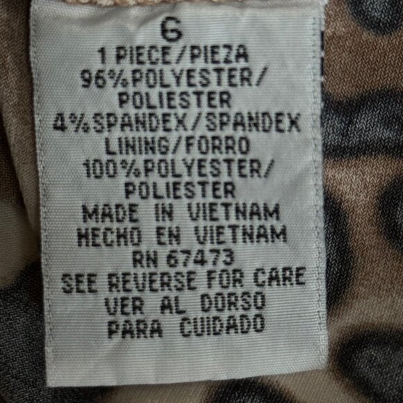 Leopard V Neck Pleat Ruched Contrast Dress Office Siren 3/4 Sleeve Stretch Sz 6 - Picture 10 of 10